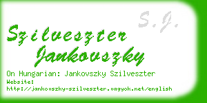 szilveszter jankovszky business card